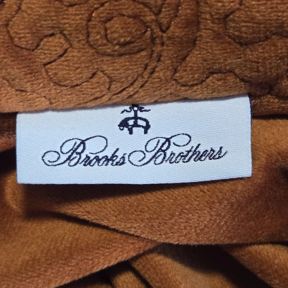 Brooks Brothers Terracotta Pumpkin Stitch Quilted Square Pillow Sham Case